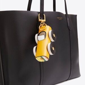 Tory Burch Leather Race Car Key Ring Fob Bag Charm Cassia
